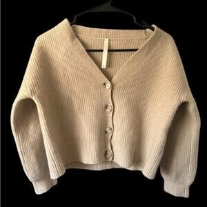 Babaton Cream Ribbed Knit Sweater